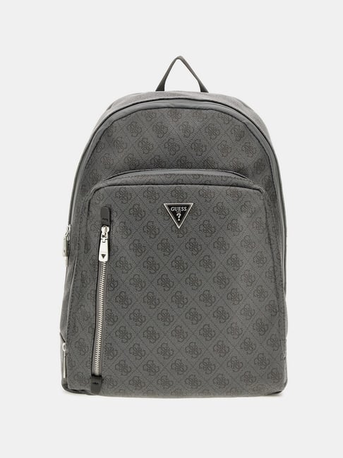 Guess Men Grey Printed PU Backpack
