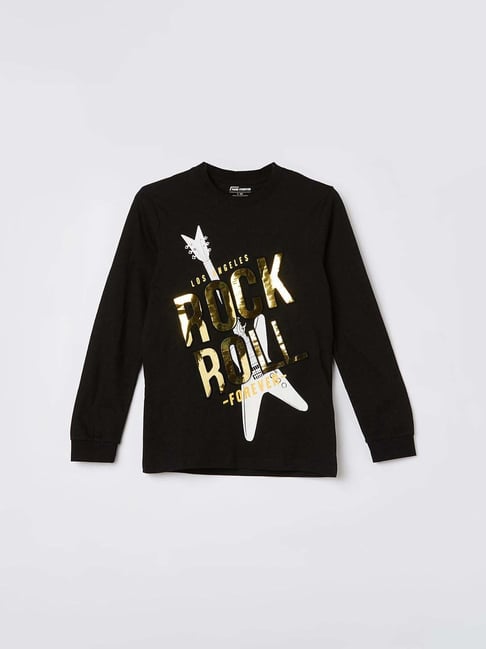 Fame Forever by Lifestyle Kids Black Printed Regular Fit T-Shirt-picture-44