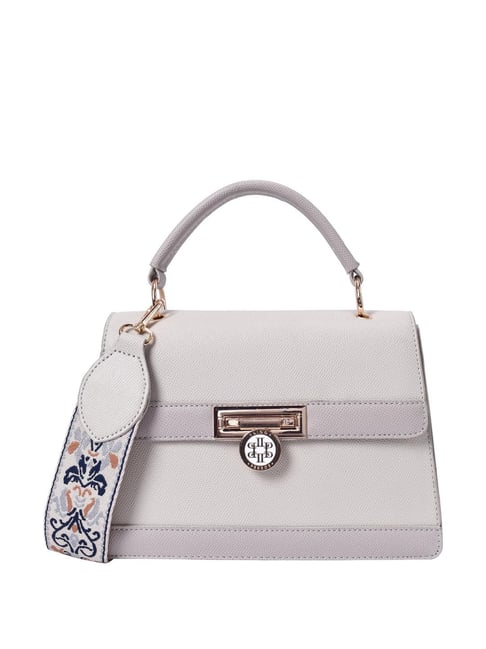 Lino Perros BeigeTextured Medium Satchel Handbag-image-13