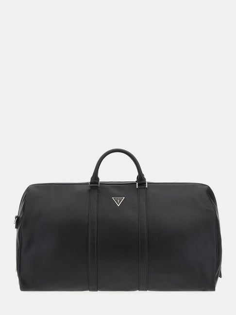 Guess Men Black Solid PU Weekender Bag