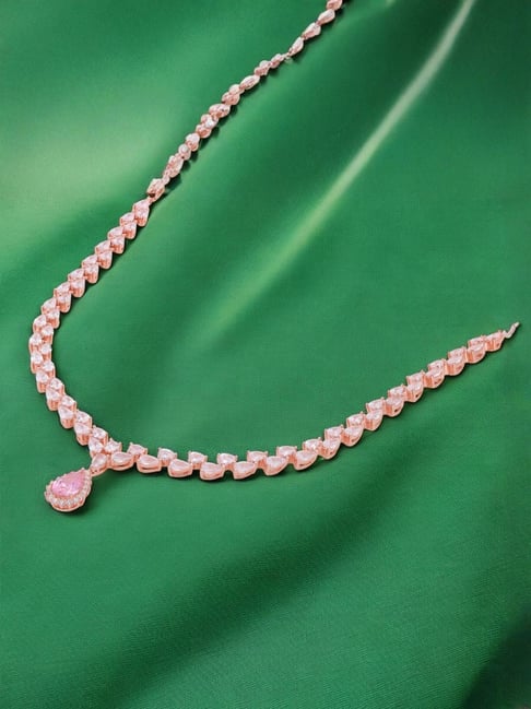crash.club By CKC Pink Teardrop Rose Gold Necklace