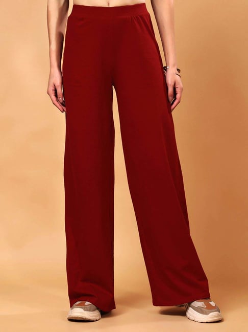 Cation Maroon Plain Trousers-picture-35