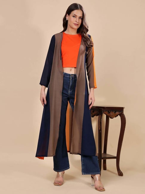 Cation Multicolored Color-Block Shrug