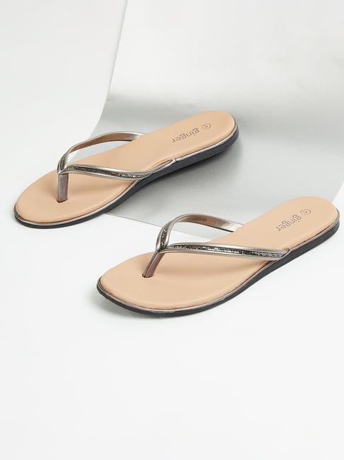Ginger by Lifestyle Women's Metallic Thong Sandals-picture-25