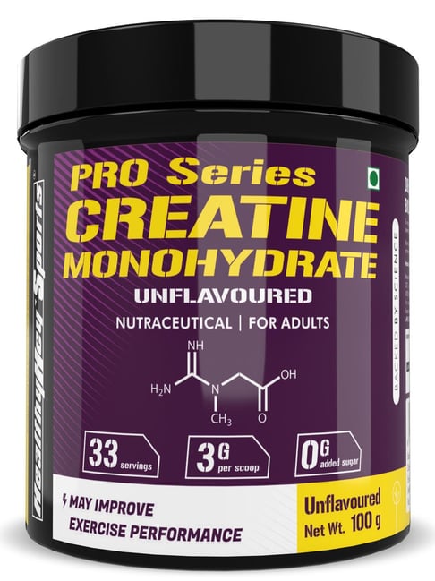 HealthyHey Sports Creatine Monohydrate 100G - 33 Servings (Unflavoured, 100g)