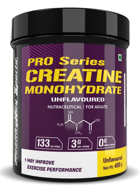 HealthyHey Sports Creatine Monohydrate 400G - 133 Servings (Unflavoured, 400g)