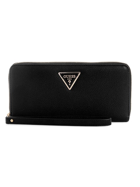 Guess Black Solid Laurel Zip Around Wallet