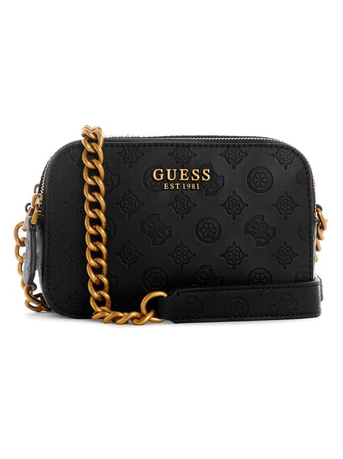 Guess Black Logo Printed Noelle Crossbody Camera Bag