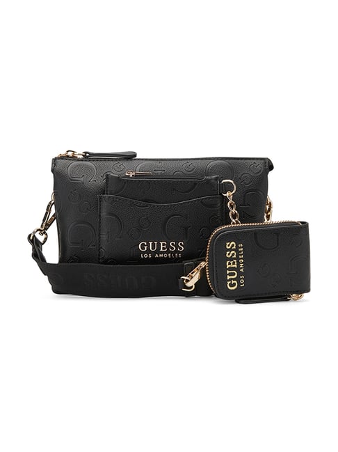 Guess Black Printed Normandy Mini Crossbody Bag