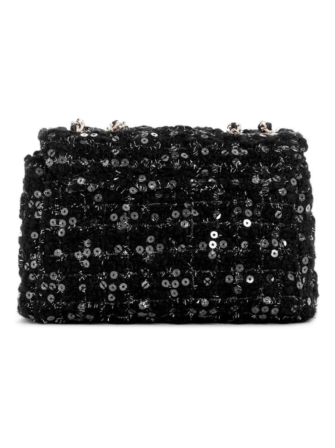 Guess Black Gold Sequin Giully Mini Crossbody Bag
