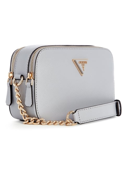 Guess Lavender Grey Solid Noelle Crossbody Camera Bag