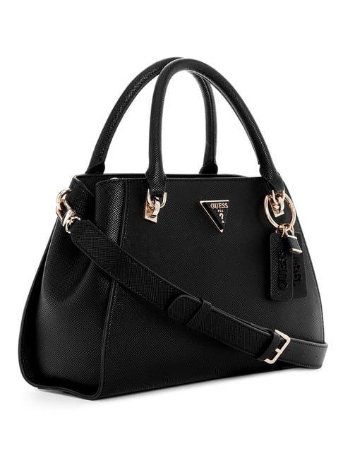Guess Black Solid Noelle Luxury Satchel Bag