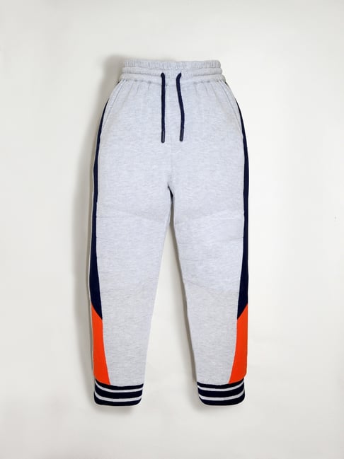 Cherry Crumble By Nitt Hyman Boys Grey Self Design Track Pant