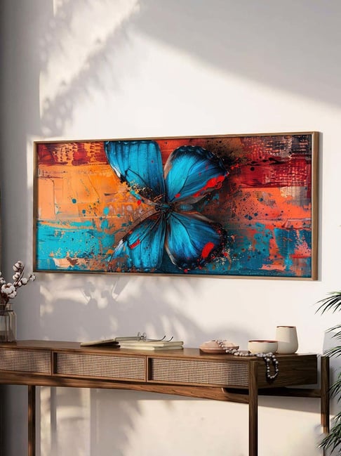 Art Street Multicolor Butterfly Framed Canvas Painting-picture-21
