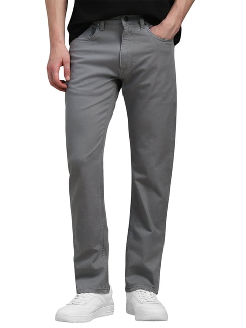 Louis Philippe Grey Cotton Slim Fit Jeans-picture-37