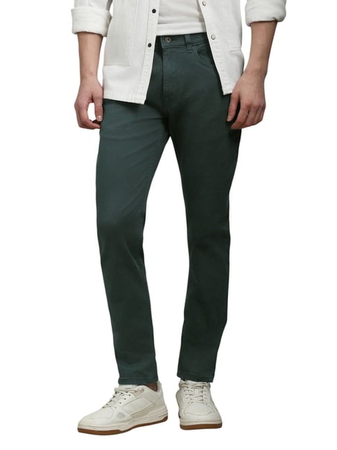 Louis Philippe Green Cotton Slim Fit Jeans-picture-22