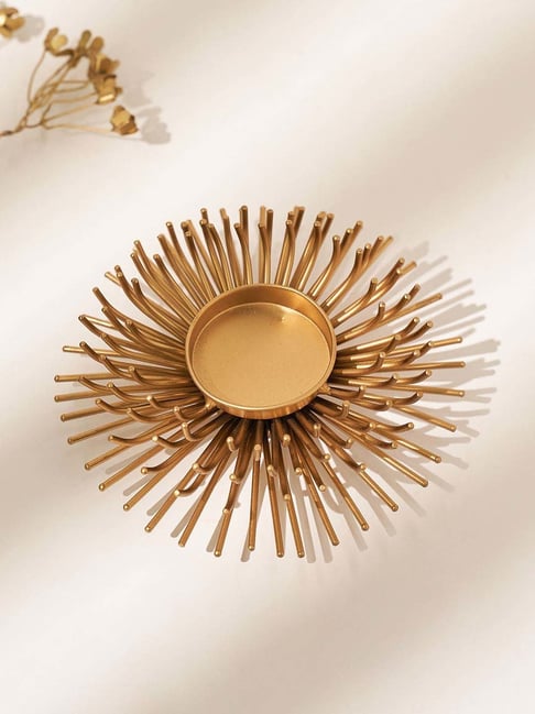 Living Scapes by Pantaloons Gold Metal Candle Holder