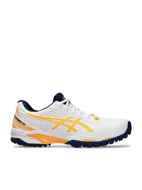 Buy Asics Men's White & Stadium Orange Hockey Shoes for Men at