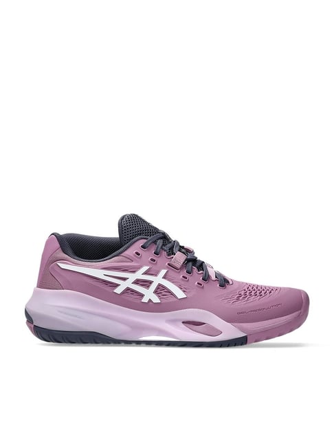 ASICS バスケットボールシューズ パープル Buy Asics Women's GEL-RESOLUTION X Purple Tennis Shoes for Women
