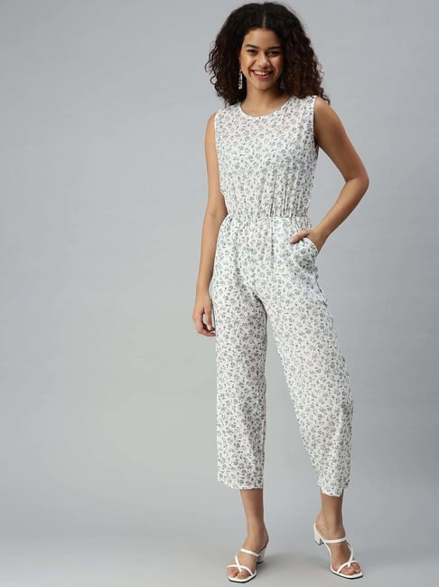 SHOWOFFFF White Floral Printed Jumpsuit-picture-39