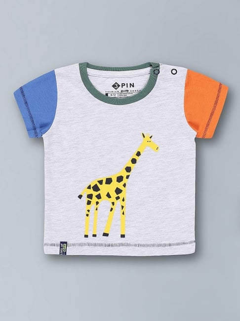 3PIN Boys Grey Cotton Graphic T-Shirt-picture-40