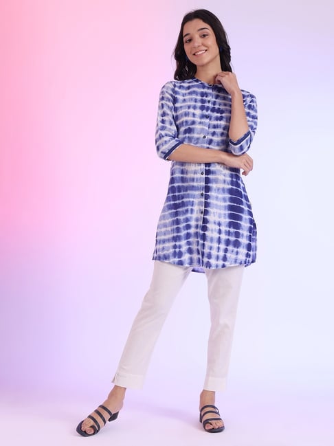 Aurelia Blue Pure Cotton Printed Kurti-picture-38