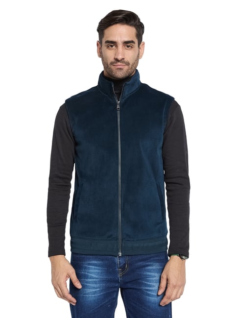 Octave Blue Regular Fit Solid Jacket