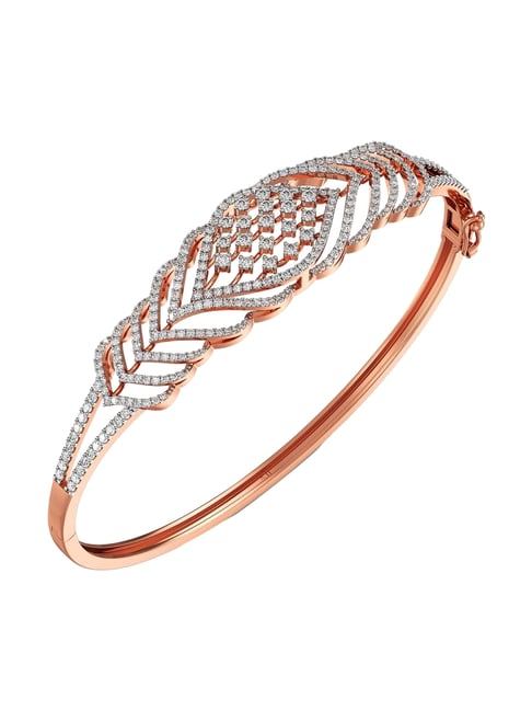 Joyalukkas 18k Rose Gold & Diamond Majestic Leafy Charm Bracelet
