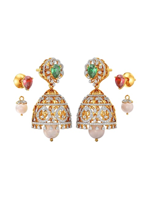 Joyalukkas 18k Yellow Gold & Diamond Luxurious Grandeur Earrings