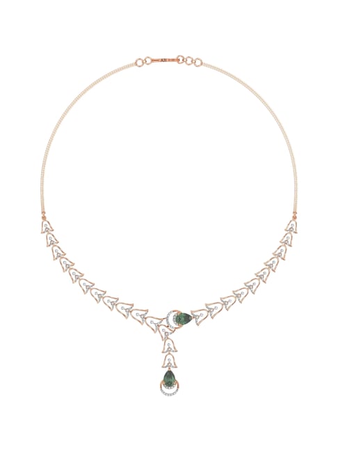 Joyalukkas 18k Rose Gold & Diamond Whimsical Dewdrop Necklace
