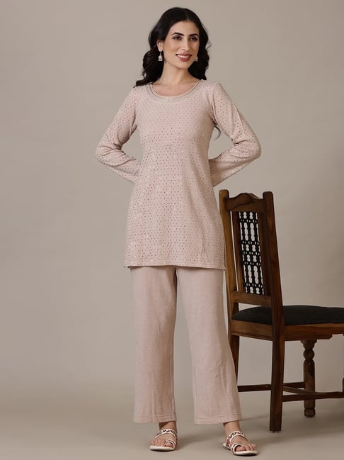 AURELIA Ivory Polyester Embellished Kurti-picture-37