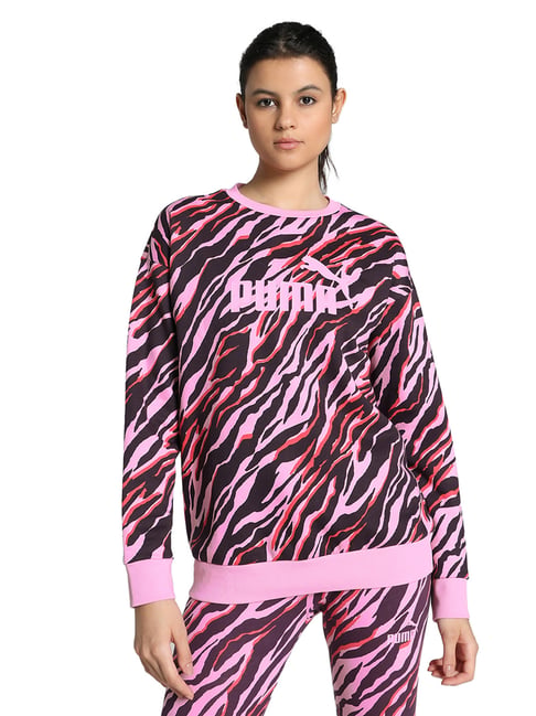 Puma Black Cotton Relaxed Fit Print Sweatshirt-picture-32