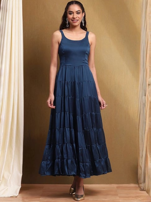 Biba Blue Floral Printed Dress