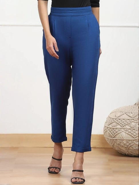 Biba Blue Plain Trousers-picture-28