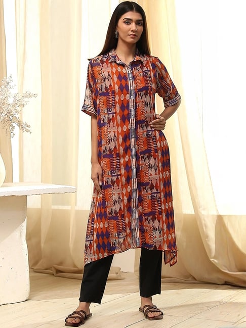 Biba Orange Printed Kurta-picture-35