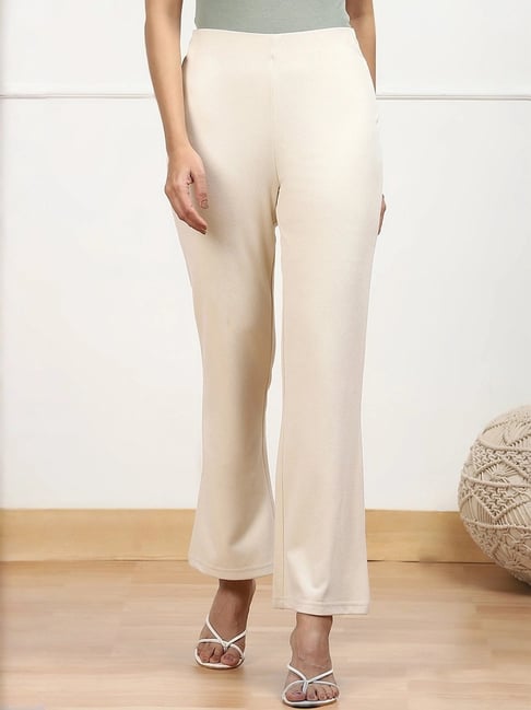 Biba Off White Plain Trousers