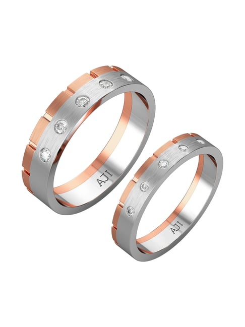 Joyalukkas Platinum Diamond Elegant Plain Ring Combo