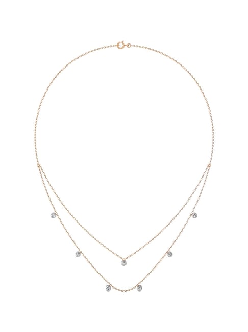 Joyalukkas 18k Gold & Diamond Radiant Double Layered Necklace