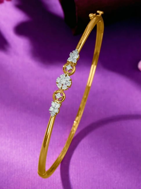 Buy P.N.Gadgil Jewellers Gold & Diamond Daisy Loop Bracelet Online