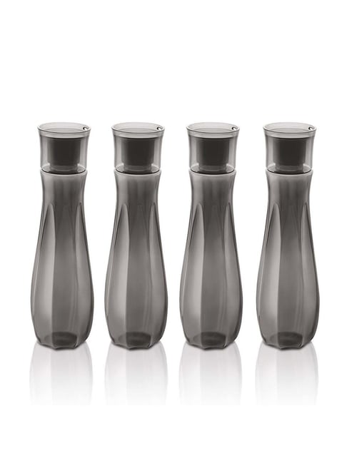 SCL Steelo Grey Plastic Floret Water Bottles (1 L) - Set of 4-picture-35