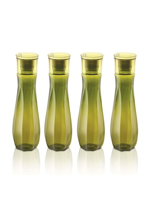 SCL Steelo Green Plastic Floret Water Bottles (1 L) - Set of 4-picture-10