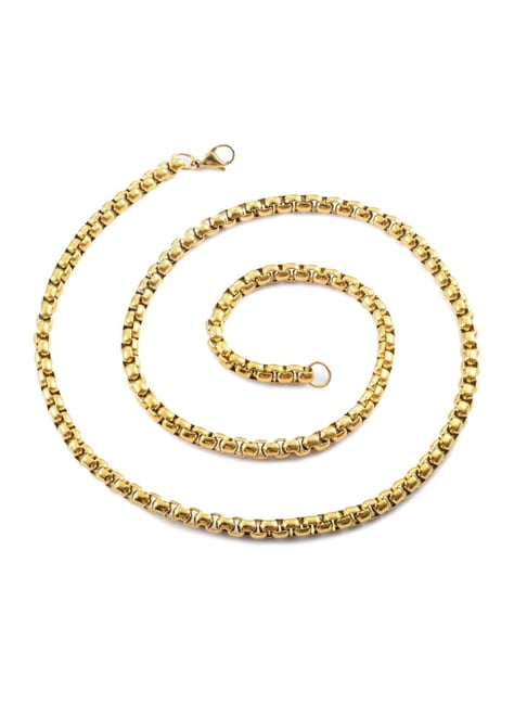 Buy Peora Gold Plated Stainless Steel Box Chain Online At Best - Main Image