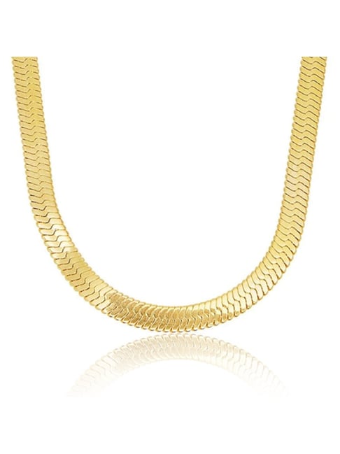 Peora Gold Plated Stainless Steel Herringbone Stylish Chain