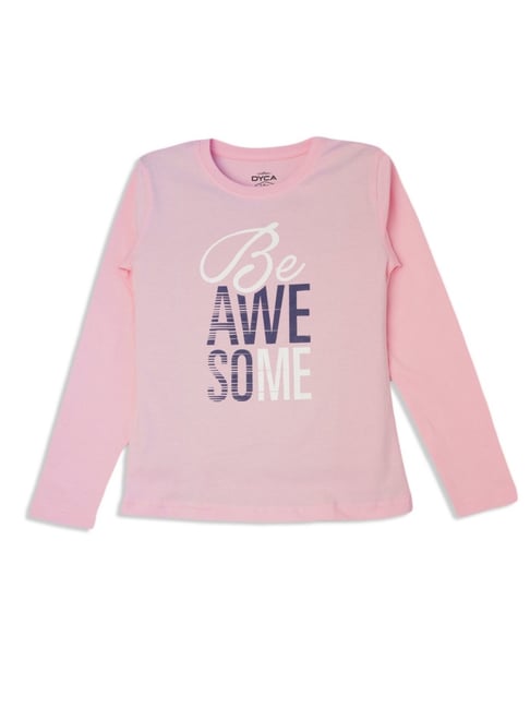Bodycare Girls Pink Cotton Printed T-Shirt