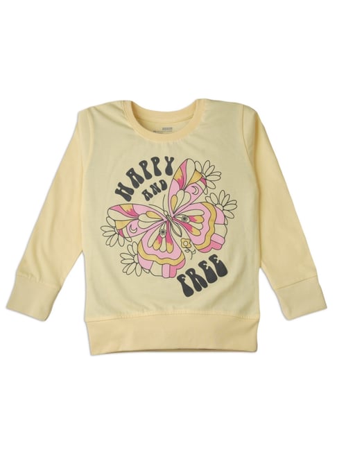 Bodycare Girls Yellow Cotton Printed T-Shirt-picture-37