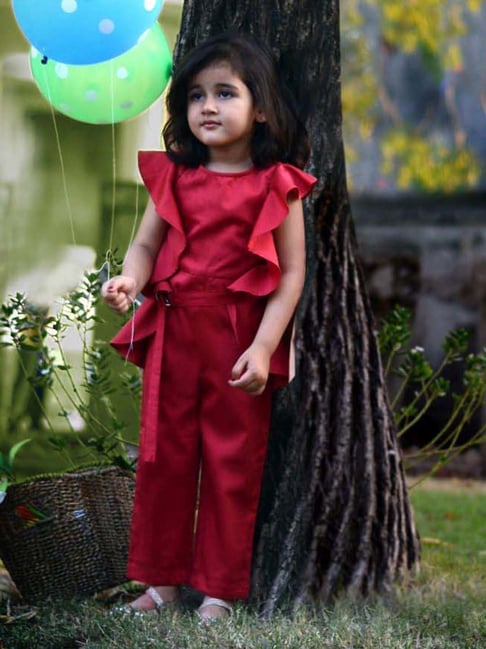 Piccolo Kids Red Regular Fit Jumpsuit