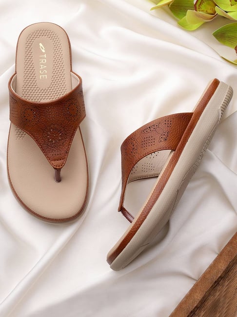 Trase Women's Tan Thong Sandals-picture-15