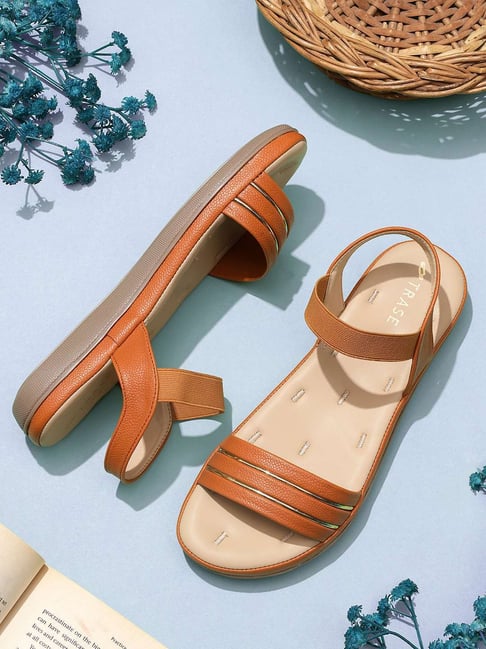 Trase Women's Tan Ankle Strap Sandals-picture-19