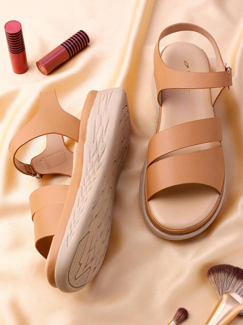 Trase Women's Beige Ankle Strap Wedges-picture-36