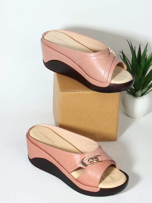 Trase Women's Peach Casual Wedges-picture-33